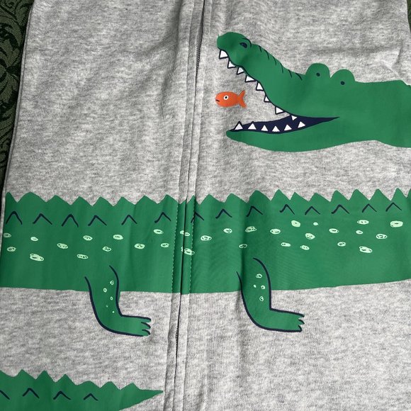 NWT 18m 4t 4 alligator sleeper pajamas crocodile carters spring summer uni - Picture 3 of 6